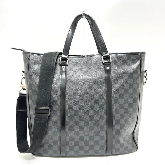 LOUIS VUITTON N51192 Damier Graphite Tadao Tote Bag Vertical 2WAY Shoulder Bag - Picture 1 of 16
